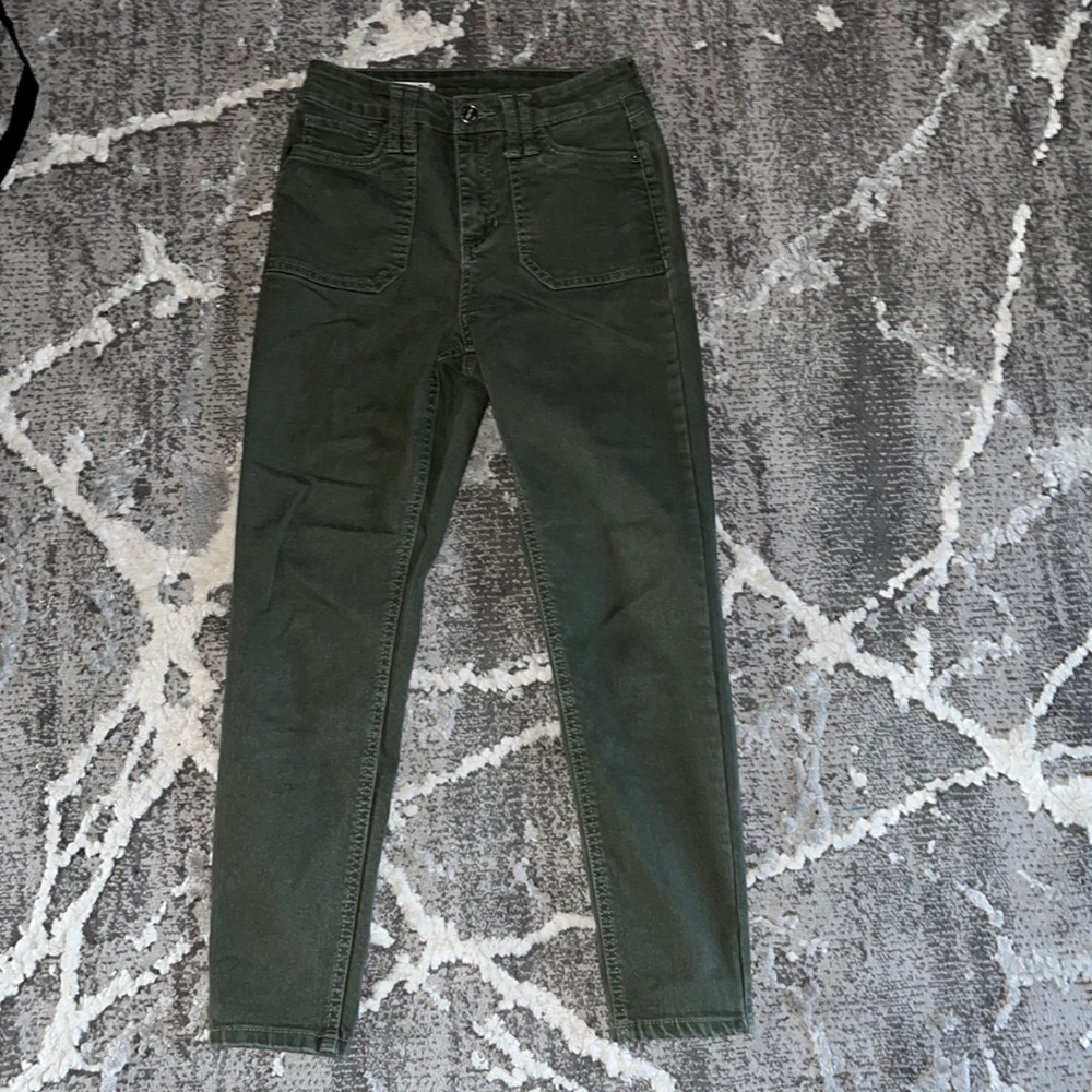 Olive green skinny jeans